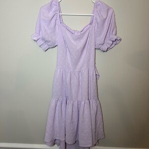 Lavender Puff Sleeve Dress